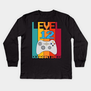 Level 12 Quarantined 12th Video Gamer Quarantine birthday Kids Long Sleeve T-Shirt